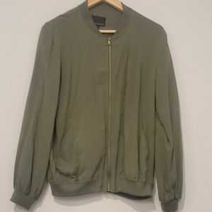 Green zip up jacket